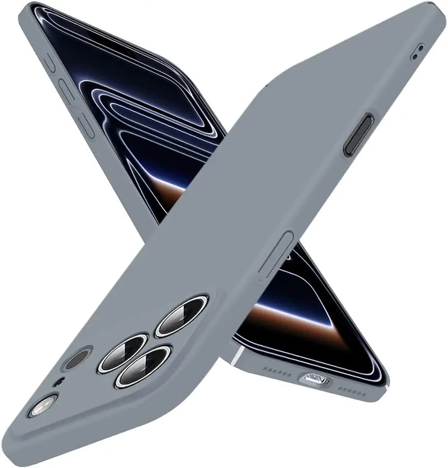 Super Thin for iPhone 18 Pro Case/iPhone 17 Pro Case, Ultra Slim Skin-Friendly Anti-Scratch Light Minimalist Hard Cover, Slim Fit [Full Camera Protection][Silky Touch], Matte Gray