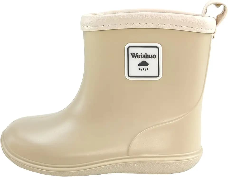 Weishou Kinder Regenschuhe Wasserdicht Gummistiefel - Leicht & Bequem, Unisex für Jungen Mädchen (1-8 Jahre), Anti-Rutsch Mittelhochschaft