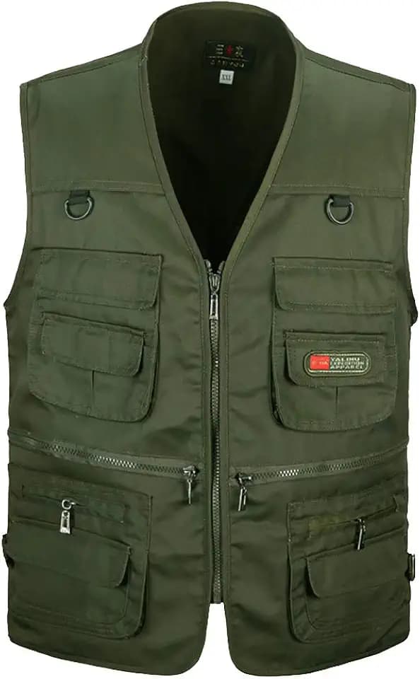 Herren Safari-Weste mit vielen praktischen Taschen, funktionale Arbeitsweste, Outdoor-Weste