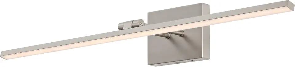 JONATHAN Y Santino 28" LED Rechargeable Swivel Picture Light, Nickel