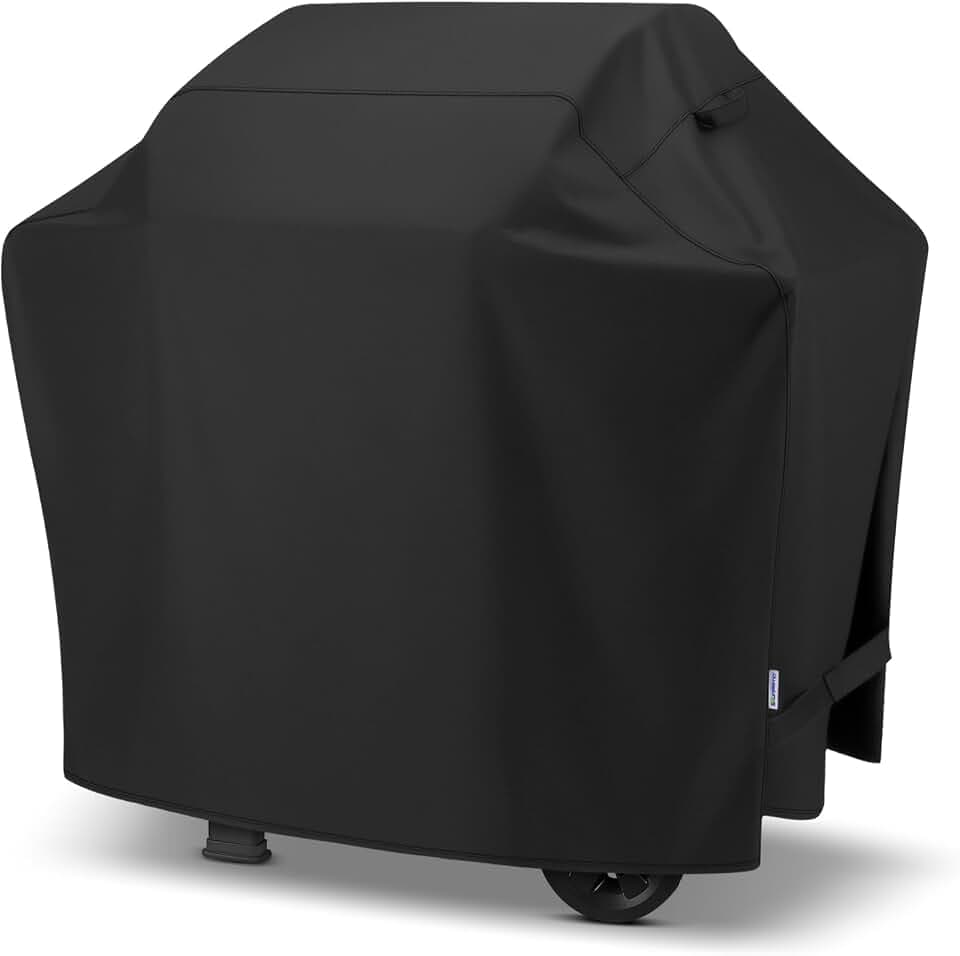 SunPatio 50 Inch Grill Cover for Outdoor Grill Heavy Duty Waterproof, Black