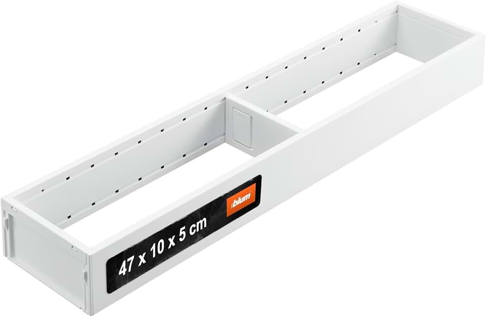 Blum AMBIA-LINE Schubladen-Organizer Stahl 47×10×5 cm | Seidenweiß | Küche