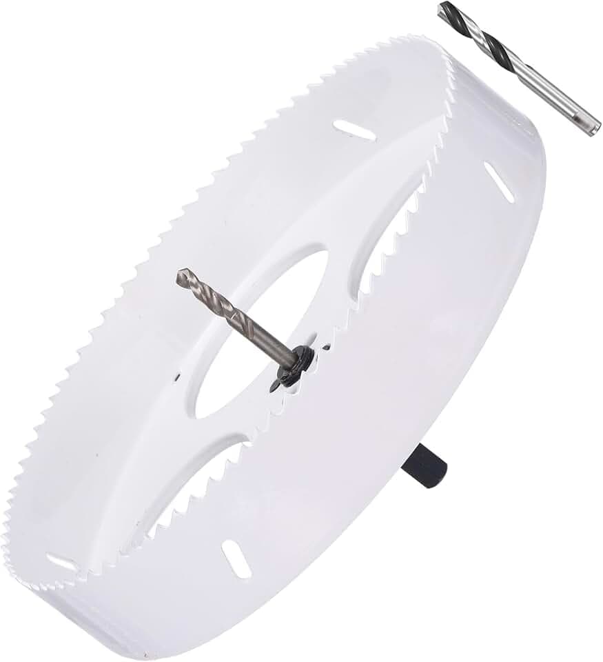 METALLIXITY Bi-Metal Hole Saw 8-1/2" 216mm W/ 2 Drill Bits White