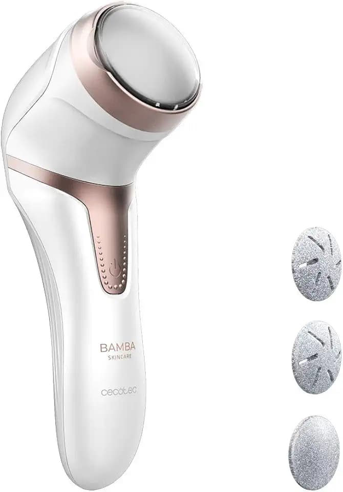 Cecotec Elektrische Fußfeile Bamba SkinCare, Wiederaufladbarer Lithium-Akku, 100 Min Laufzeit, Absaugfunktion, 2 Modi, 3 Schleifscheiben, Ergonomisch, Leichte Reinigung, Zwei Geschwindigkeiten