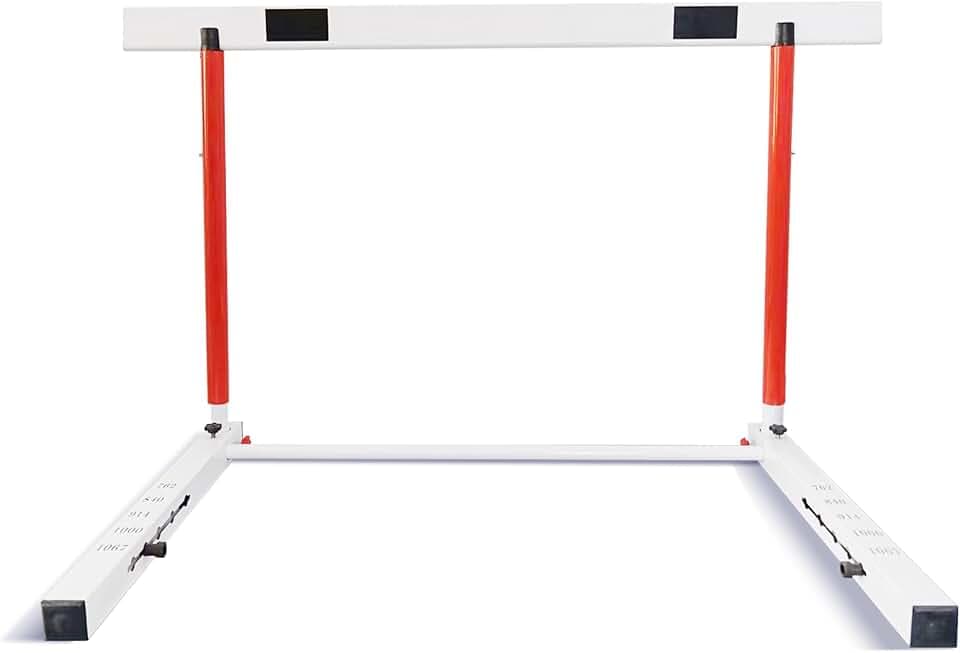 Adjustable Track and Field Hurdles Height Sports Training Hurdle with Counterweight Heavy Duty Track and Field Equipment Practice Training from 30 to 42 Inch for Athletes Adults
