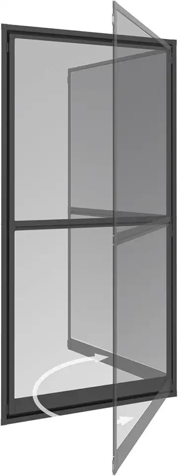 Windhager Fliegengitter Balkontür EXPERT 100 x 210 cm Anthrazit, Pendeltür mit Alurahmen, Insektenschutz ohne Bohren, stabiler Mückenschutz für Terrasse und Balkon, einfache Montage für Türen, 03241