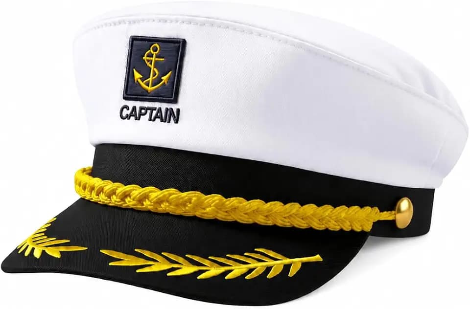 dodowin Captain Hats for Women Men Adult, Yacht Rock Party Sailor Caps Bulk