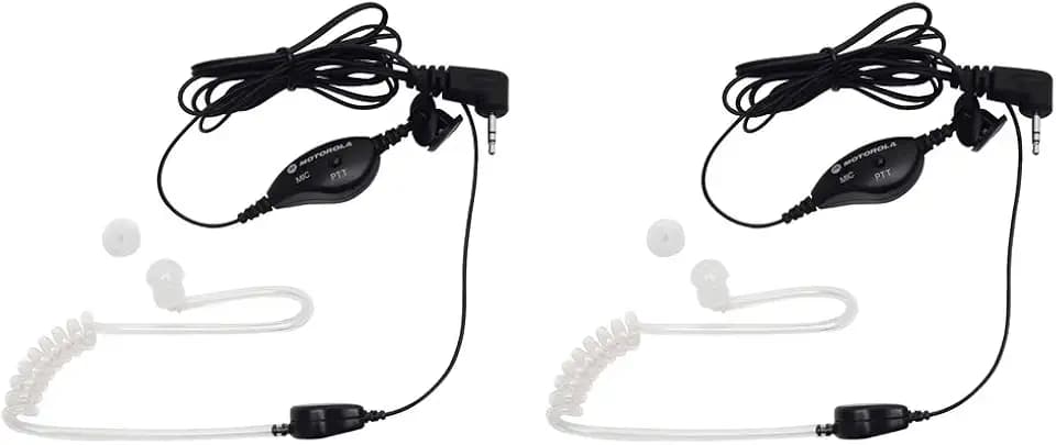 Motorola 1518 Surveillance Headset with PTT Mic, Black, White
