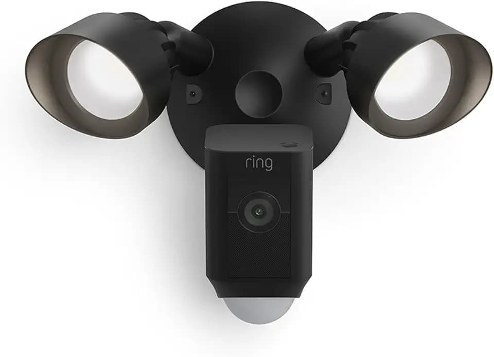 Ring Floodlight Cam Wired Plus, Outdoor Home or Business Security with Motion-Activated 1080p HD Video and Floodlights, Black