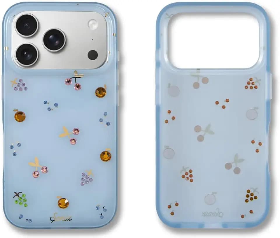 Sonix Case for iPhone 17 Pro | 10ft Drop Tested | Rhinestone Phone Case | Fruit Gem (Sky Blue)