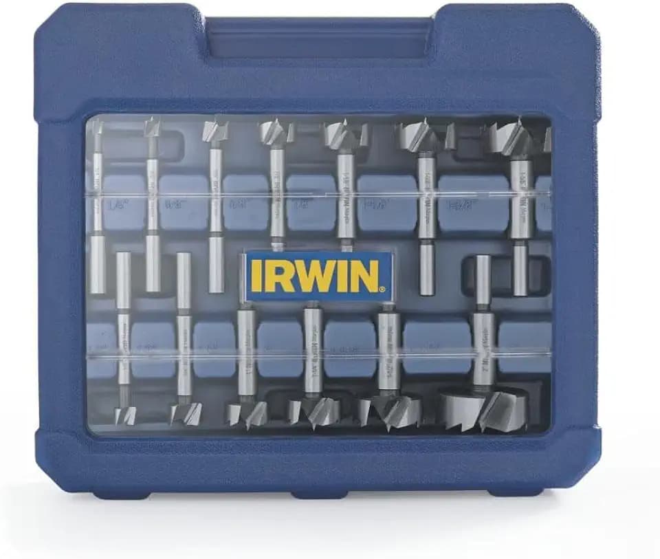 IRWIN Marples Forstner Bit Set, Wood Drill Bits, Made of Carbon Steel, Ideal for Fine Woodworking, Cabinet-Making and More, 14 Pieces (1966893)