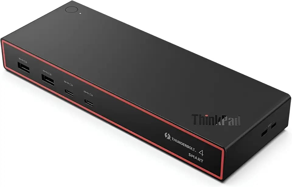 Lenovo ThinkPad Thunderbolt 4 Smart Dock Gen 2 7500, Multiple Display Support, Integrated 1M Thunderbolt 4 Cable, Remote Hardware Management, 40Gbps Data Speed, 100W Power Delivery, Black