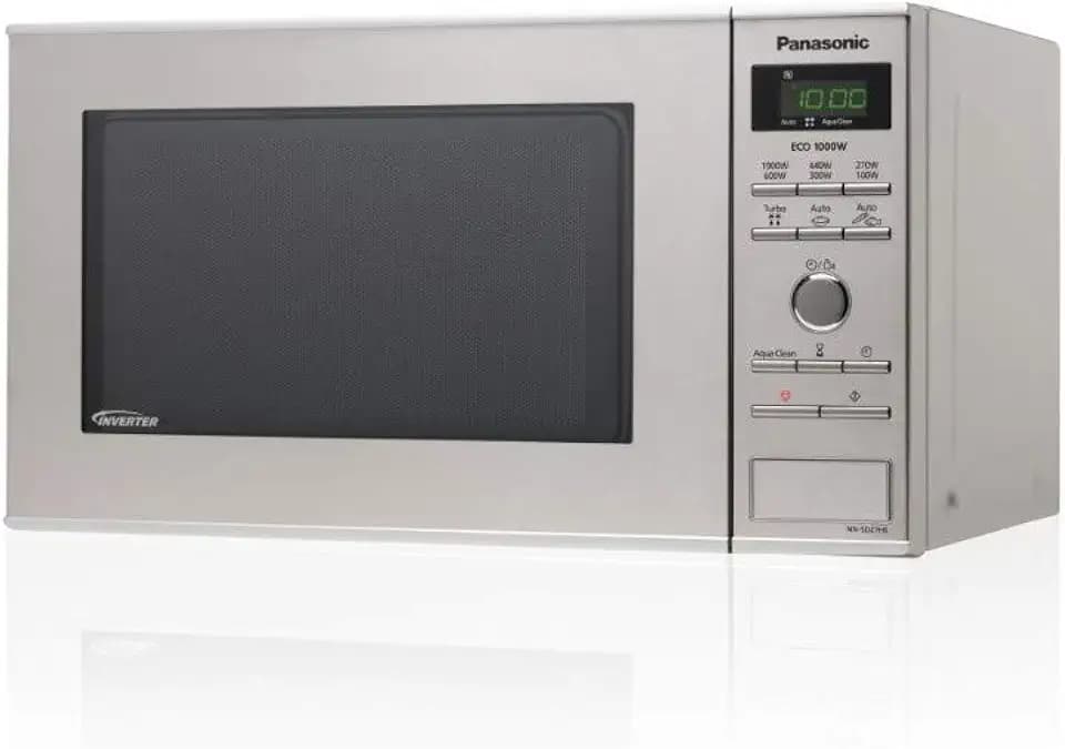 Panasonic NN-SD27HSGTG Mikrowellenherd mit Glasdrehteller, 23 l, 1000 W, 10 automatische Programme, automatisches Auftauen, 6 Leistungsstufen, Timer, digitales LED-Display, Edelstahl & Silber