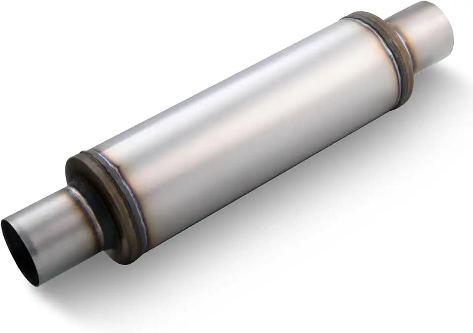 LCGP 2.5" Exhaust Mufflers, 2.5'' Inlet & Outlet Universal Muffler, 20'' Overall Length Stainless Steel Resonator Straight Through Design Exhaust Tip(2.5" Intet 2.5" Outlet)