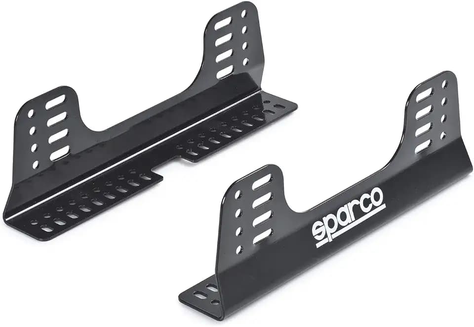 Sparco Seat Bracket, Competition, Side Mount, FIA Approved, Adjustable, Steel, Black Powder Coat, Universal, Kit