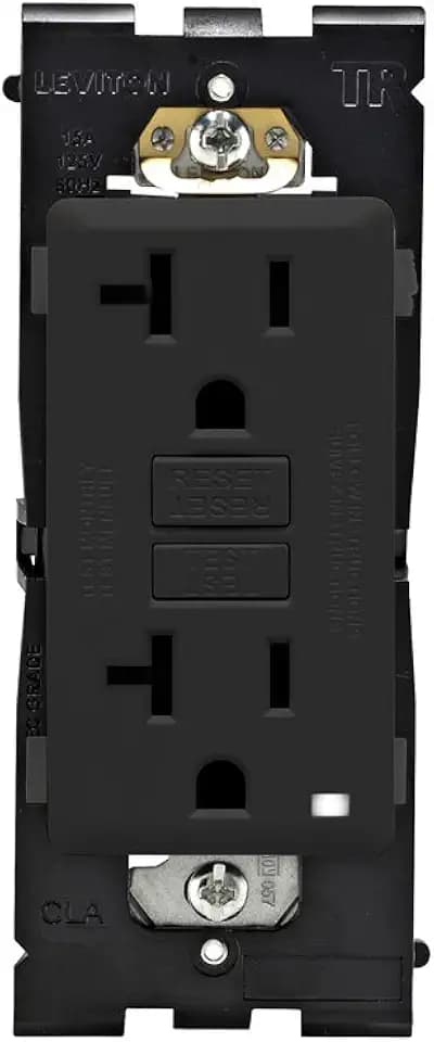 Leviton Renu Self-Test Tamper-Resistant GFCI Outlet, 20-Amp, RGF20-OB, Onyx Black