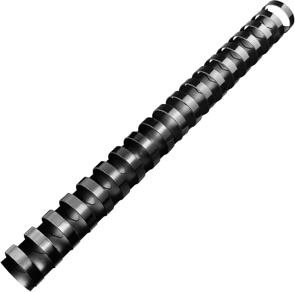 TOTiyea 50 Pack19 Ring Plastic Binding Combs, 1 Inch Diameter,200 Sheet Capacity, Letter Size, Black Comb Binding Spines