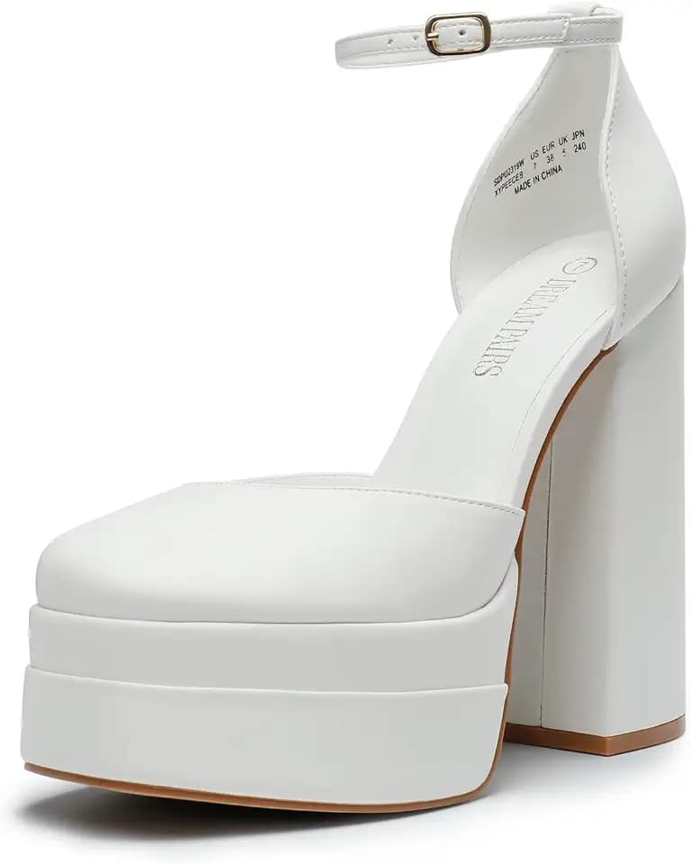 DREAM PAIRS Women's High Platform Closed Toe Heels