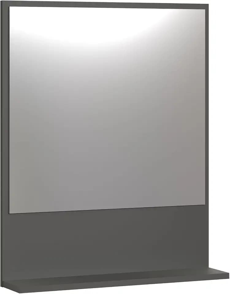 trendteam smart living - PureBliss - Wandspiegel - Anthrazit - (BxHxT) 60 x 74 x 14 cm - Badezimmerspiegel mit 60 cm Ablagefläche