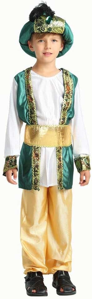STIOEDYUAN Children's Arab Prince Costume Boys Aladdin Cosplay