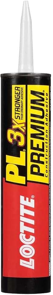 Loctite PL Premium Polyurethane Construction Adhesive, 10 fl oz Cartridge, 1 Pack - Versatile Construction Glue for Wood, Concrete, Stone, Metal & More