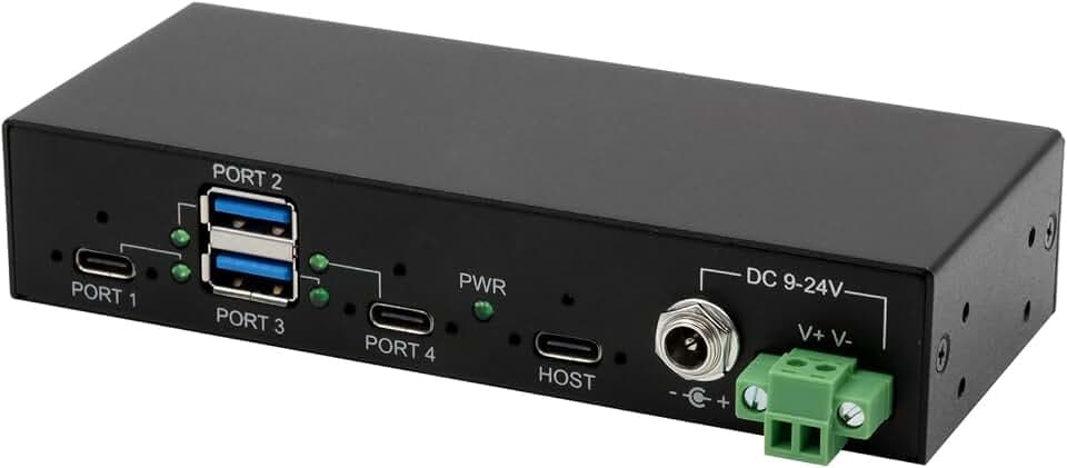 EX-11295HMS 4 Port USB 3.2 Gen 2 HUB Din-Rail Kit und Wand VIA VL822 Chipset