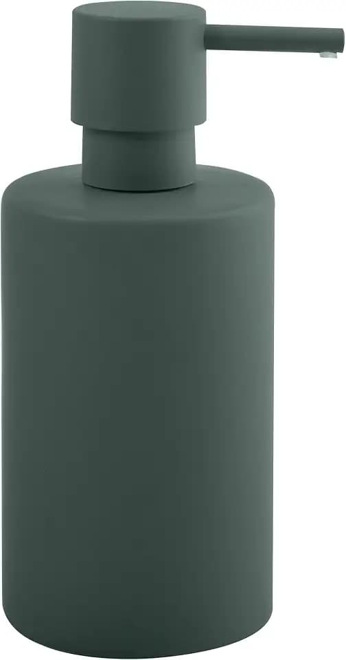 Spirella Seifenspender Tube | mit Edelstahlpumpe | Flüssigseifen-Spender | Porzellan | 300ml | Langliebig und Robust | matt Dunkelgrün, Green, Standard
