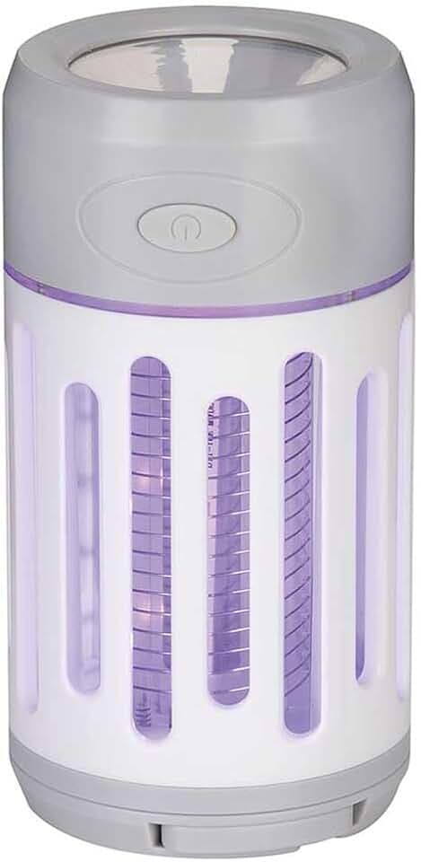 Jata Hogar MELI0120 Insektenentferner mit Taschenlampe, 9 x UV-LED-Lampen als Lockstoff, wiederaufladbar, Aktionsbereich: 25 m², Verwendung im Innen- und Außenbereich