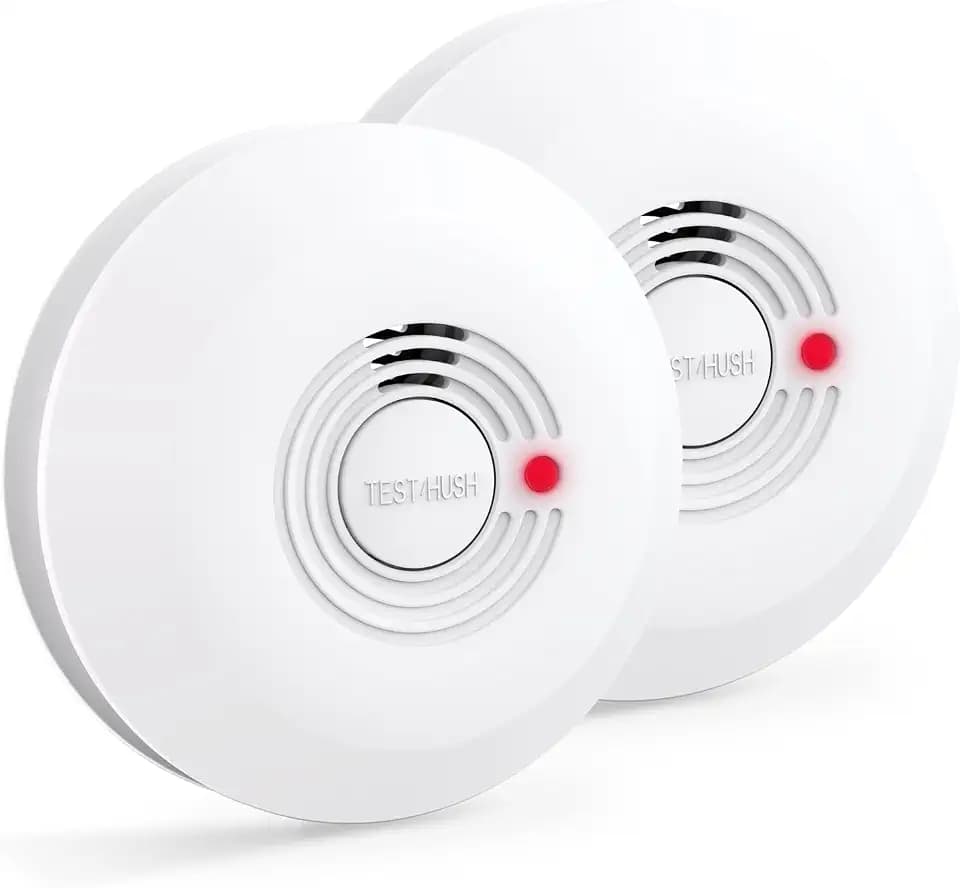 ZYTA Rauchmelder 10 Jahre Batterie, Feuermelder für den Heimgebrauch, LED-Indikator Große Test-/Stille-Taste, EN 14604 Norm (UK-2-Pack)