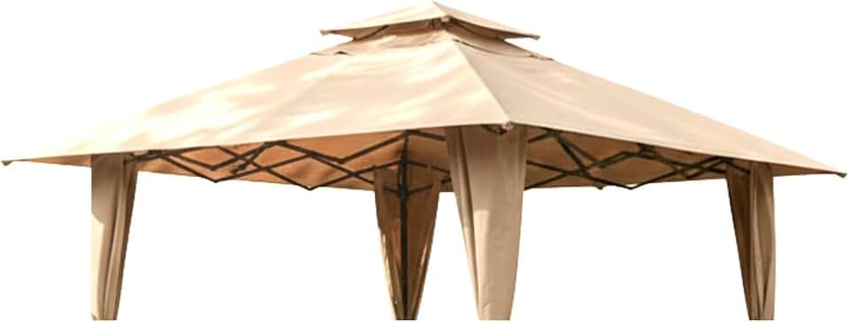 Garden Winds Reinforced Replacement Canopy Top Cover Compatible with The GA003-B-1 PHI Villa Sun Shade 13' x 13' Gazebo - Classic Sand, Riplock 350