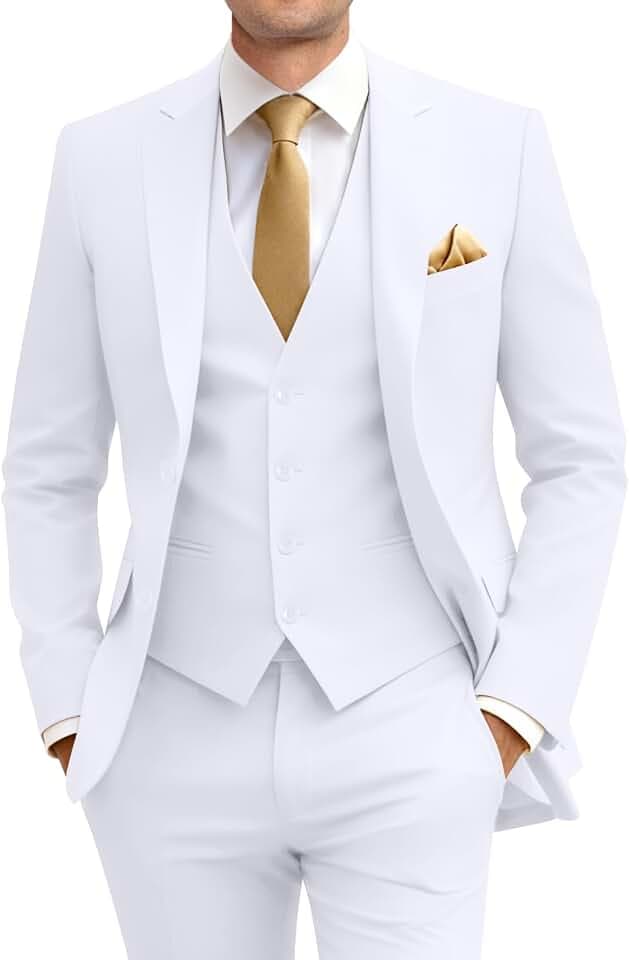 Men's Slim Fit 3 Piece Suit Set with Tie