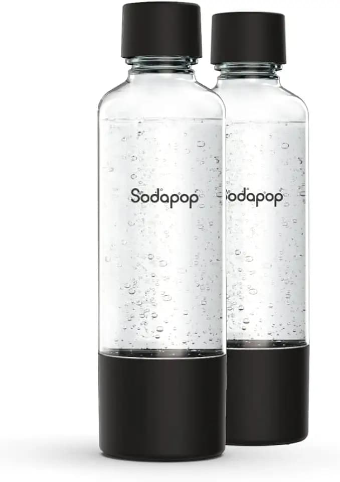 Sodapop PET-Flaschen-Set Logan & Cooper Pro, Ersatzflaschen ausschließlich für Sodapop Wassersprudler Logan & Cooper Pro, BPA frei, 2x 850 ml