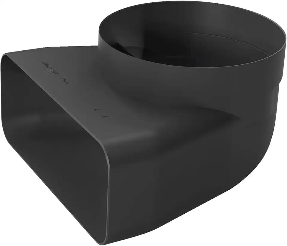 Bosch HEZ9VDSI1 Zubehör für Kochfelder mit Dunstabzug, 90° Adapterrohrstück rund-flach, Ø 15 cm Durchmesser, schwarz