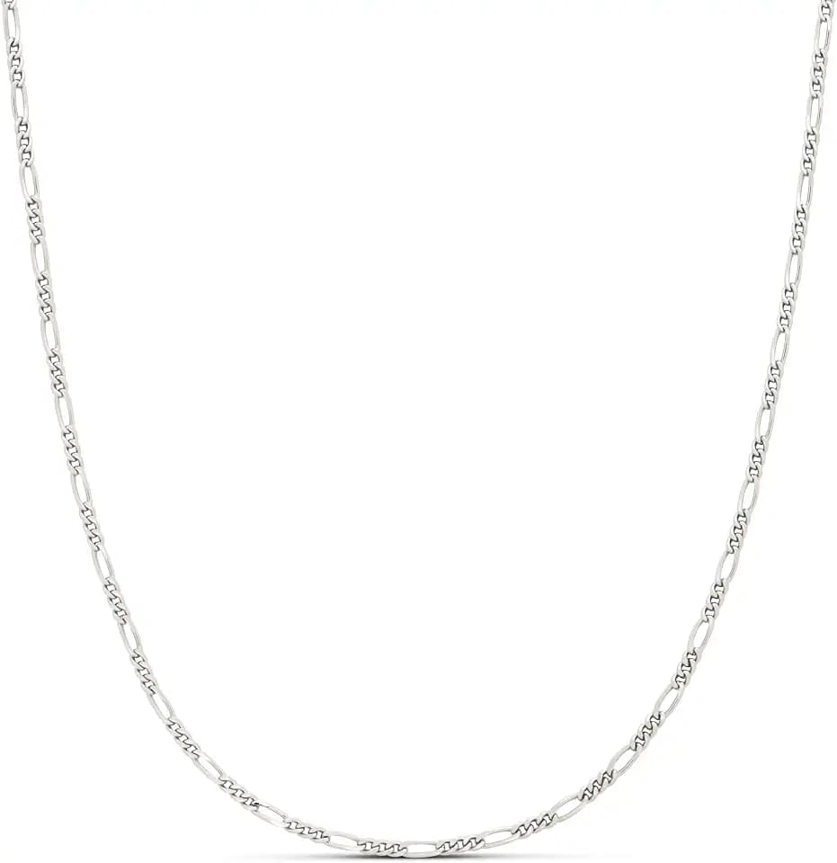 Amazon Essentials 14k Gold or Sterling Silver Plated Figaro Chain Necklace