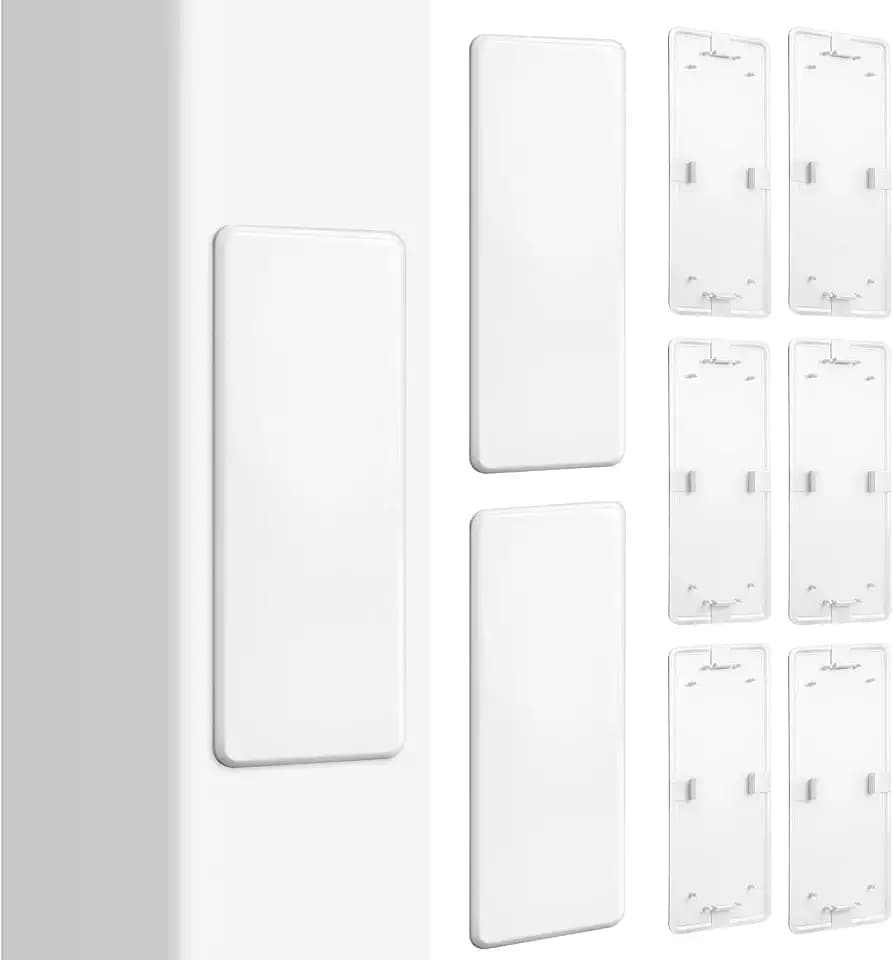 Xuhal 8 Pack 1.5" x 5.5" Vinyl Fence Post Hole Covers Plugs White, Clip-on