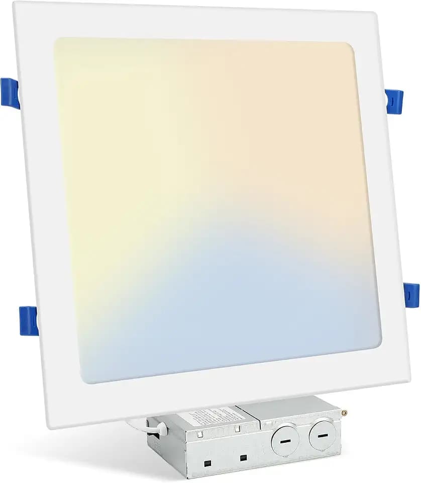 1 Pack 12 Inch Square LED Recessed Lighting, 24W, 5CCT, Ultra-Thin