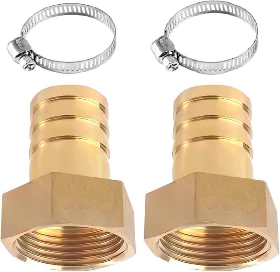 2 Stück IG 3/4" Messing Schlauchtülle, 3/4" IG x 10mm Schlauchverschraubung