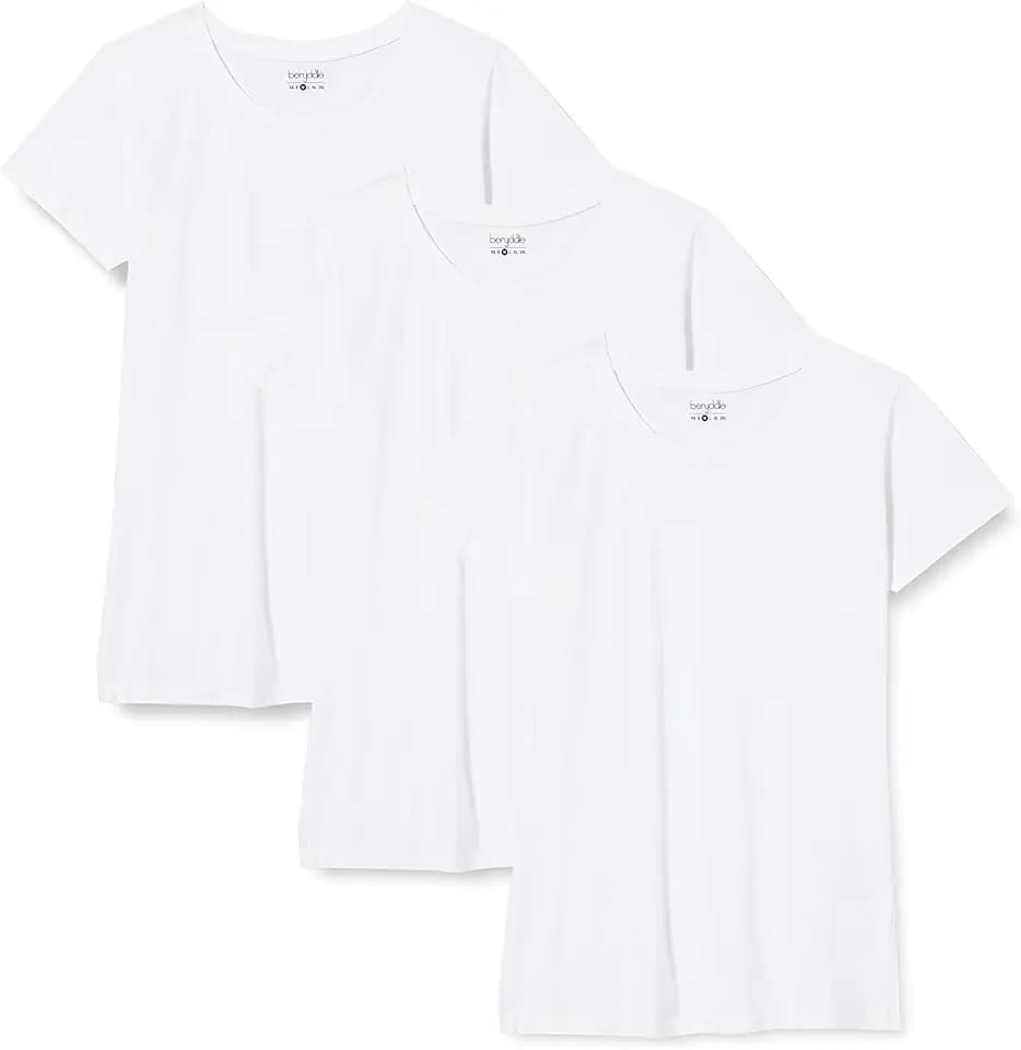 berydale Basic Rundhals T-Shirts für Damen 3er I 5er Pack aus 100% Baumwolle in vielen Farben
