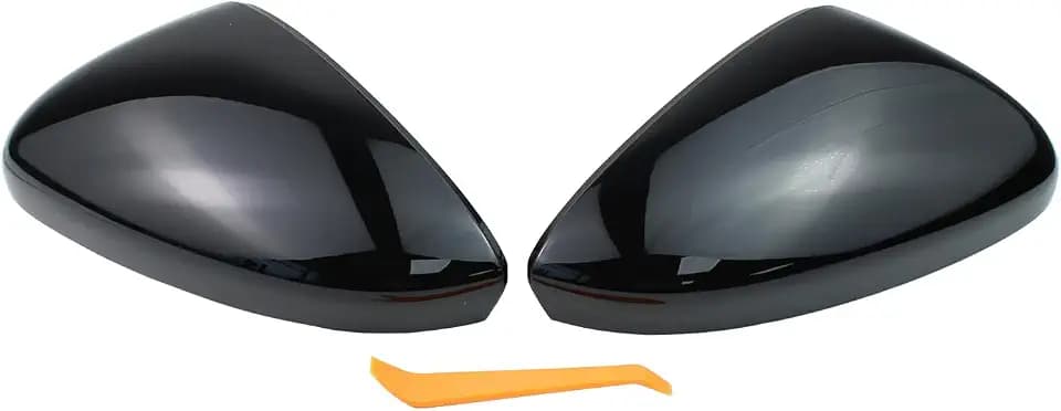 Pair Left and Right Black Exterior Door Mirror Cap Cover