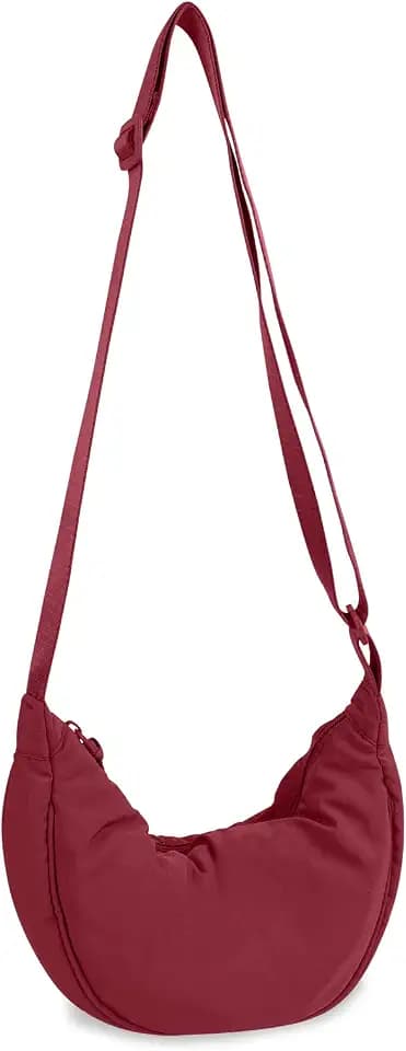 Nylon Crescent Crossbody Bag for Women Purses Trendy Men,Small Travel Sling Bag Hobo