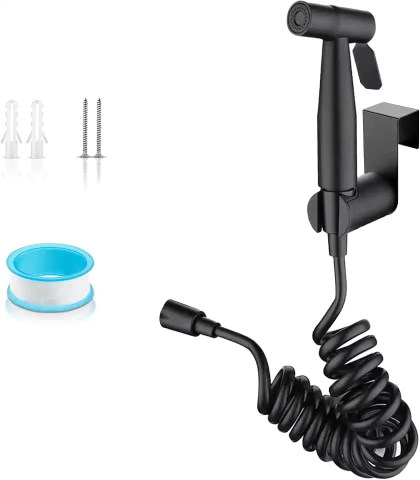 Hand Bidet Sprayer für WC, Hand Bidet Sprühgerät, Bidet Handbrause mit Schlauch, Schwarz
