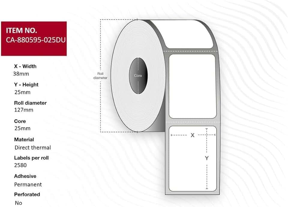 Capture Label 38 x 25 mm Adressenrollen, Kern 25 mm