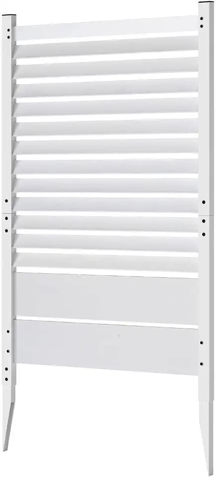 DWVO 60" H x 38" W Privacy Fence, Wood Privacy Screen, Air Conditioner Fence,Trash Can Hider for Outside, Backyard, Patio,1 Panel, White
