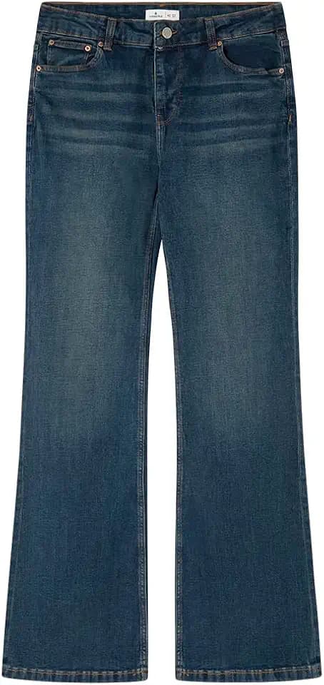 SPRINGFIELD Damen Flare Low Rise Jeans mit niedriger Taille, blau, 44