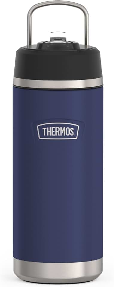 THERMOS ICON SERIES, Insulated Water Bottle with Straw Lid - 18 Ounce, Navy - Stainless Steel Vacuum Insulated Water Bottle with Straw Lid