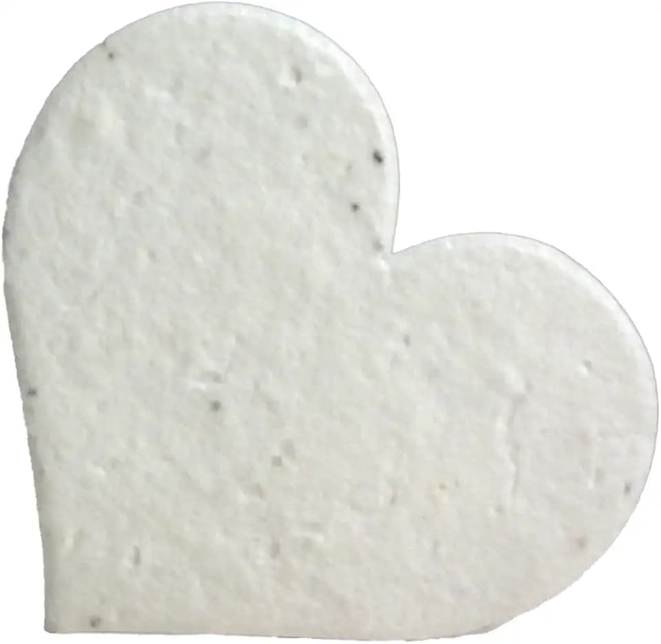 Bulk Seed Paper Large Hearts Recycled Flower Petals Set of 100 Handmade Shapes (White #10s)