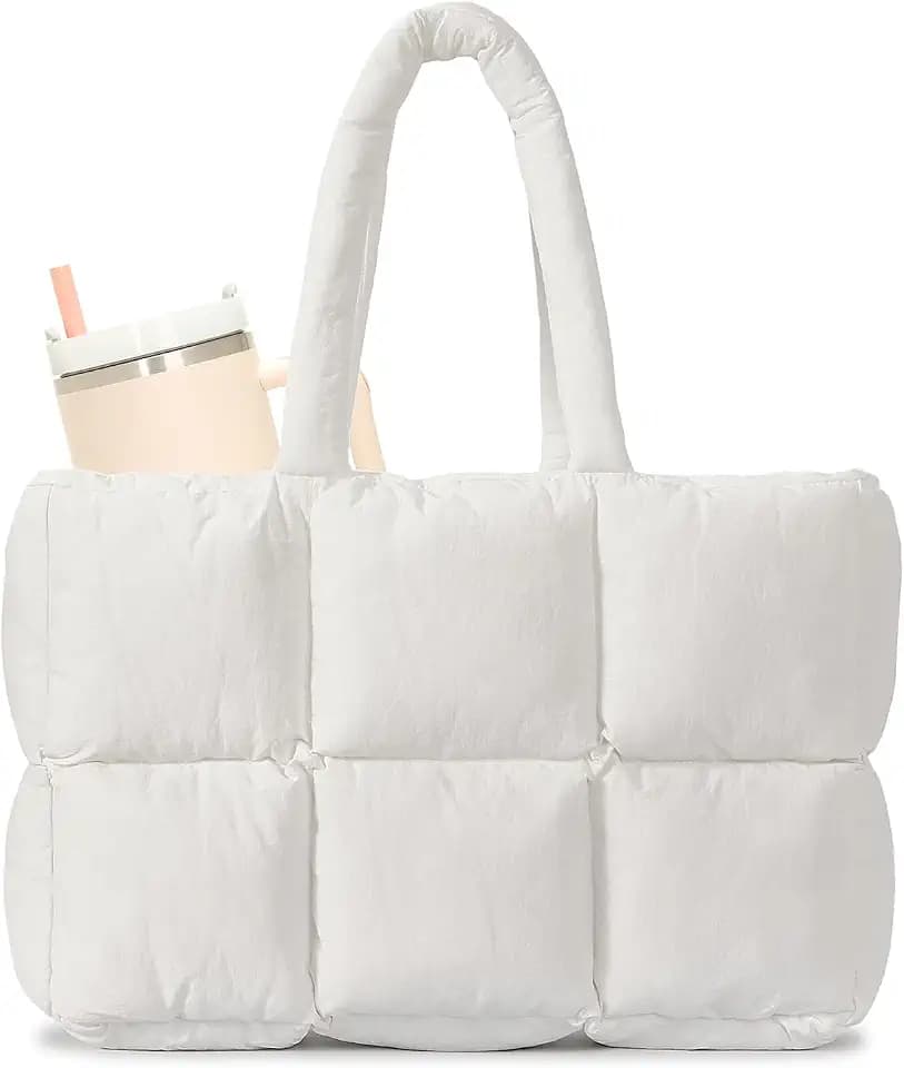 Herald Puffer Tote Bag, Puffy Shoulder Purse Handbag for Women
