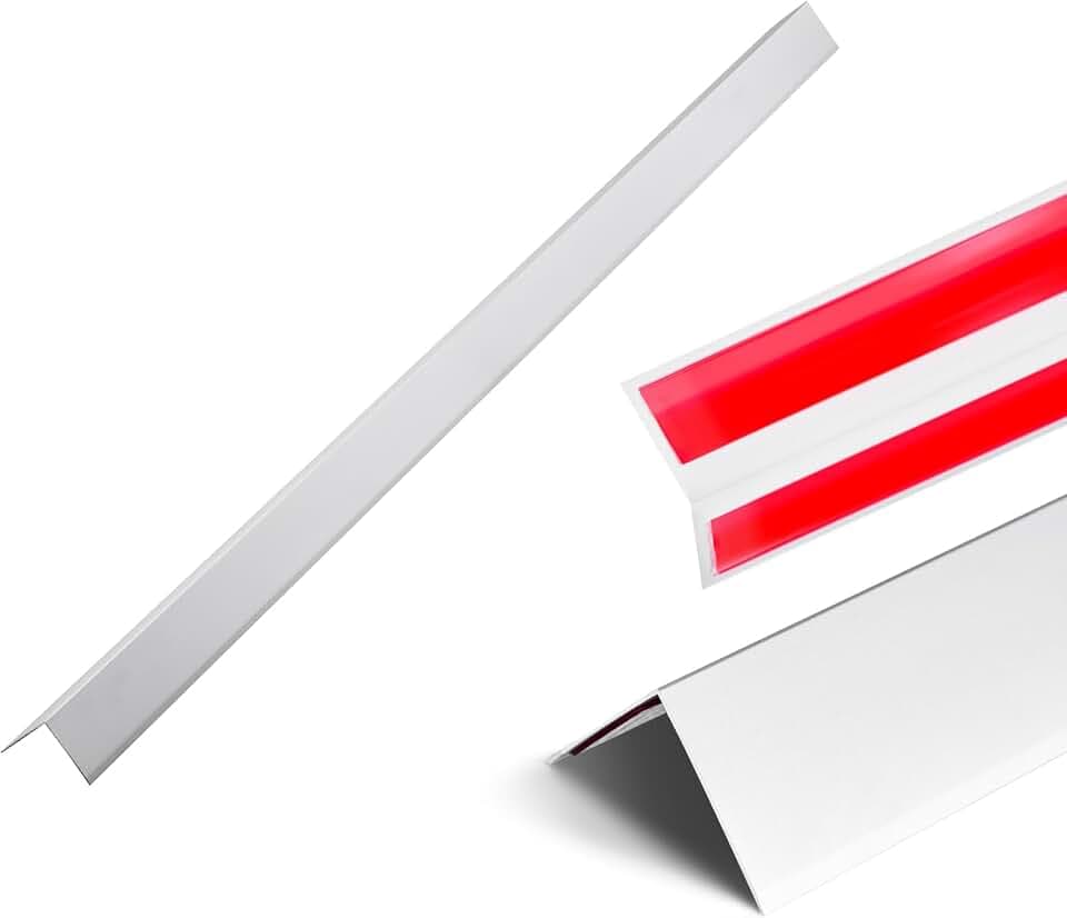 VEVOR Kantenschutz für Wand, aus Aluminiumlegierung, 50x50x1217 mm, 12er-Pack Eckenschutz im 90-Grad-Winkel in L-Form, mit 3M Klebeband, ideal für Zuhause, Büro & öffentliche Räume