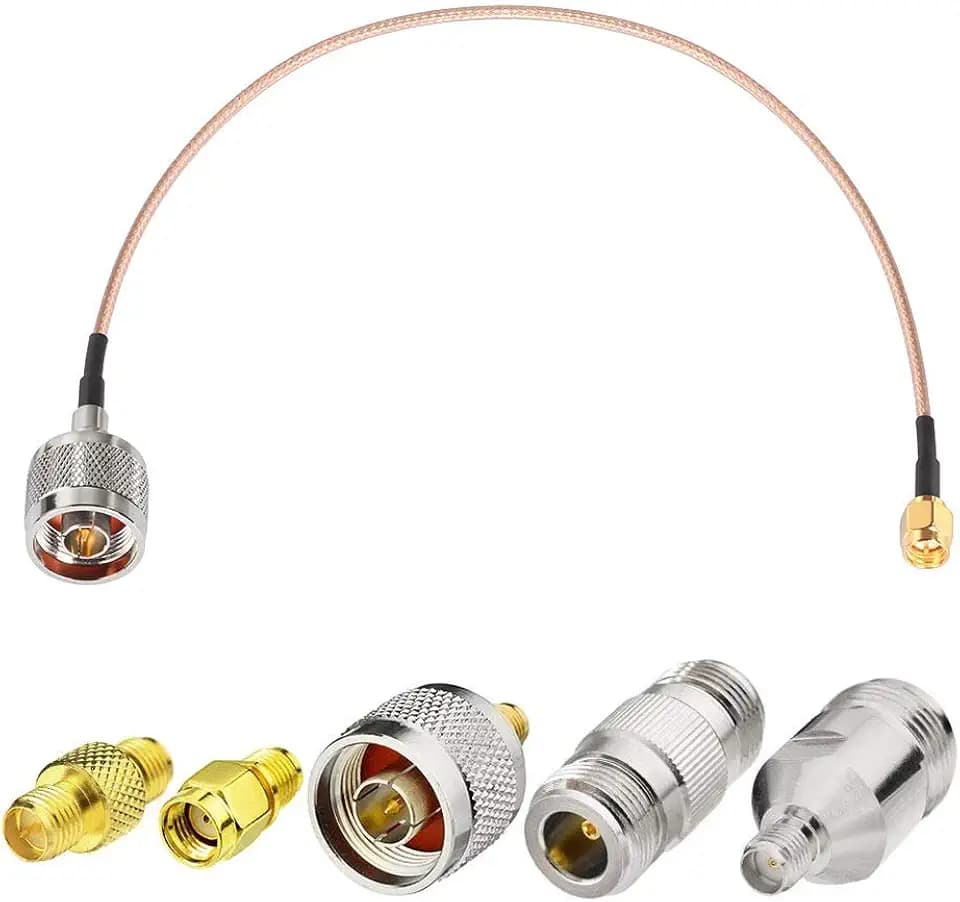 Superbat N Typ auf SMA Kabel 50CM RG316 Kabel N Stecker auf SMA Stecker Wifi Antennen Verlängerungskabel + 5pcs SMA zu N Stecker/Weiblich Adapter Kit für Router Zwei Wege Funkanwendungen 4G LTE
