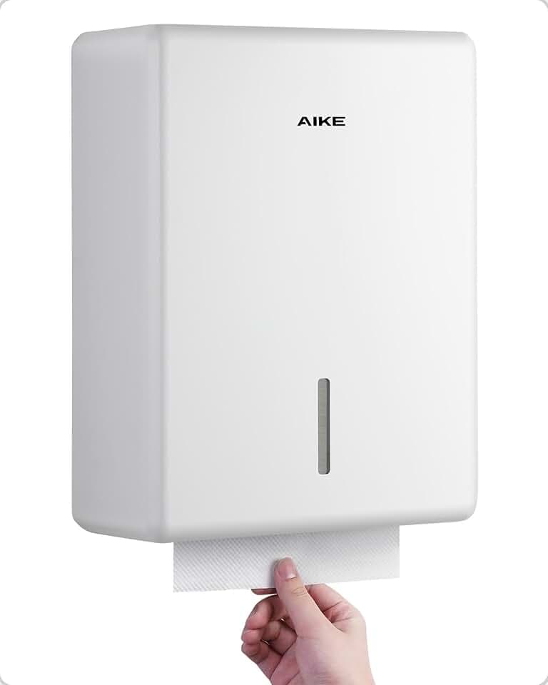 AIKE Verbreiterter Papierhandtuchspender, 400-Blatt Wandmontage Für H2, H3, Z/V/C-Falz & Multi-Falz (für Größe ≤25,2 * 11,5cm), AK5302H